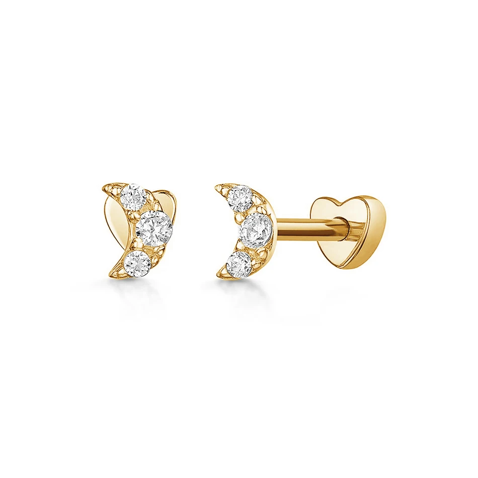 Trendy design for Women Earrings Jewelry 925 Sterling Silver Flower Cubic Zircon 18k Gold Plated Moon Stud earrings
Trendy design for Women Earrings Jewelry 925 Sterling Silver Flower Cubic Zircon 18k Gold Plated Moon Stud earrings