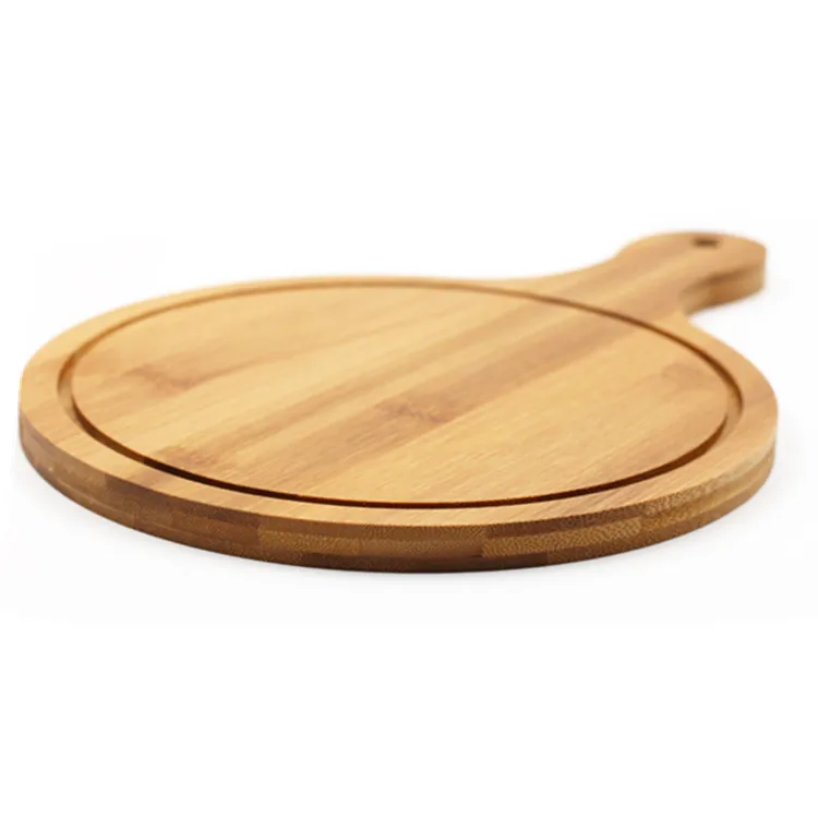 Eco friendly food plates Serving Board round wooden pizza tray with handle, Natural color
Eco friendly food plates Serving Board round wooden pizza tray with handle, Natural color