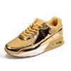 New arrival gold fashion sneakers large size unisex air cushion sports tide shoes shock absorption running shoes