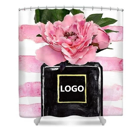 Custom brand logo shower curtain Digital Print for home,bathroom mat set with shower curtain, Cutsomized
Custom brand logo shower curtain Digital Print for home,bathroom mat set with shower curtain, Cutsomized