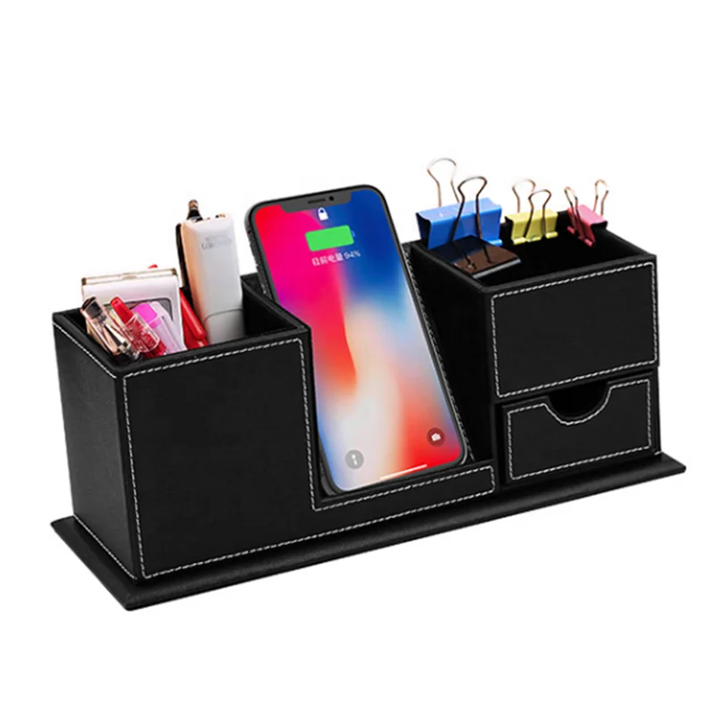 Desk Pen Pad Storage Holder Wireless Charger Office Stand Organizer Wireless Charging Station for iPhone 11 Pro X XS Samsung S7, Black
Desk Pen Pad Storage Holder Wireless Charger Office Stand Organizer Wireless Charging Station for iPhone 11 Pro X XS Samsung S7, Black
