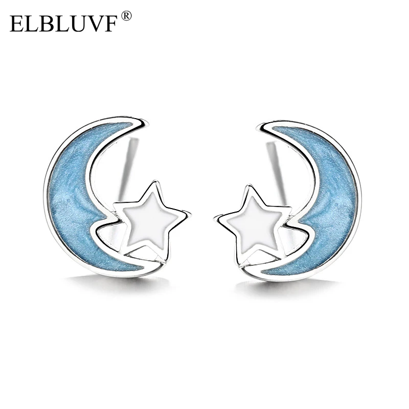 ELBLUVF Free Shipping Copper White Gold Silver Color Blue Glue Women Jewelry Star and Moon Earrings, White gold color
ELBLUVF Free Shipping Copper White Gold Silver Color Blue Glue Women Jewelry Star and Moon Earrings, White gold color