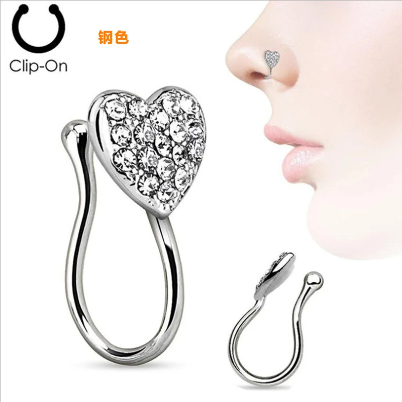 Amazon Hot Sale Stainless Steel Gold Plated Crystal Rhinestone Heart Shape Nose Ring CZ Heart Nose Stud Pave CZ Heart Nose Clip
Amazon Hot Sale Stainless Steel Gold Plated Crystal Rhinestone Heart Shape Nose Ring CZ Heart Nose Stud Pave CZ Heart Nose Clip