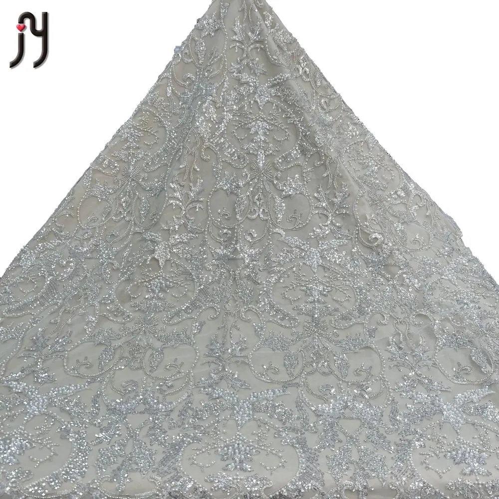 2022 New product white bridal fabric embroidery beaded lace machine crystal sequins lace fabrics for wedding
2022 New product white bridal fabric embroidery beaded lace machine crystal sequins lace fabrics for wedding