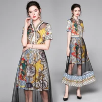 2020 new French style printed perspective high waist elegant v neck vintage long mesh cover up beautiful design lady dress
2020 new French style printed perspective high waist elegant v neck vintage long mesh cover up beautiful design lady dress