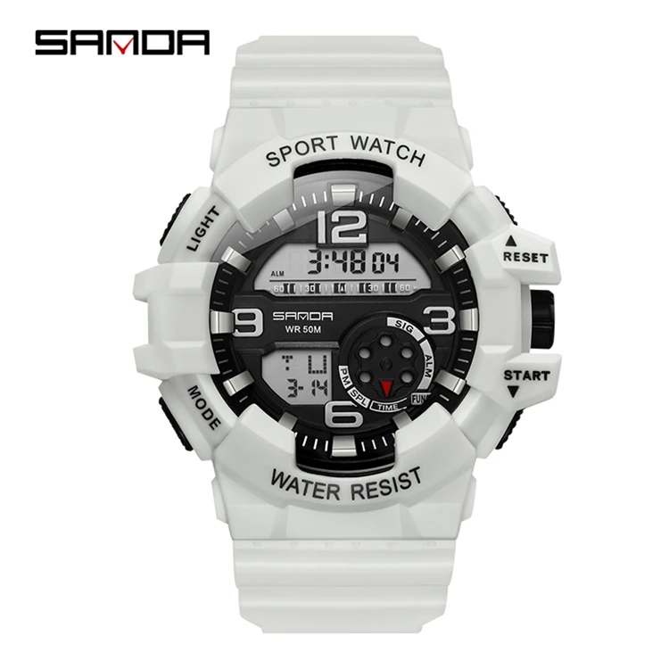 SANDA 387 Latest waterproof silicone bracelet sport wrist watches digital military watch
SANDA 387 Latest waterproof silicone bracelet sport wrist watches digital military watch