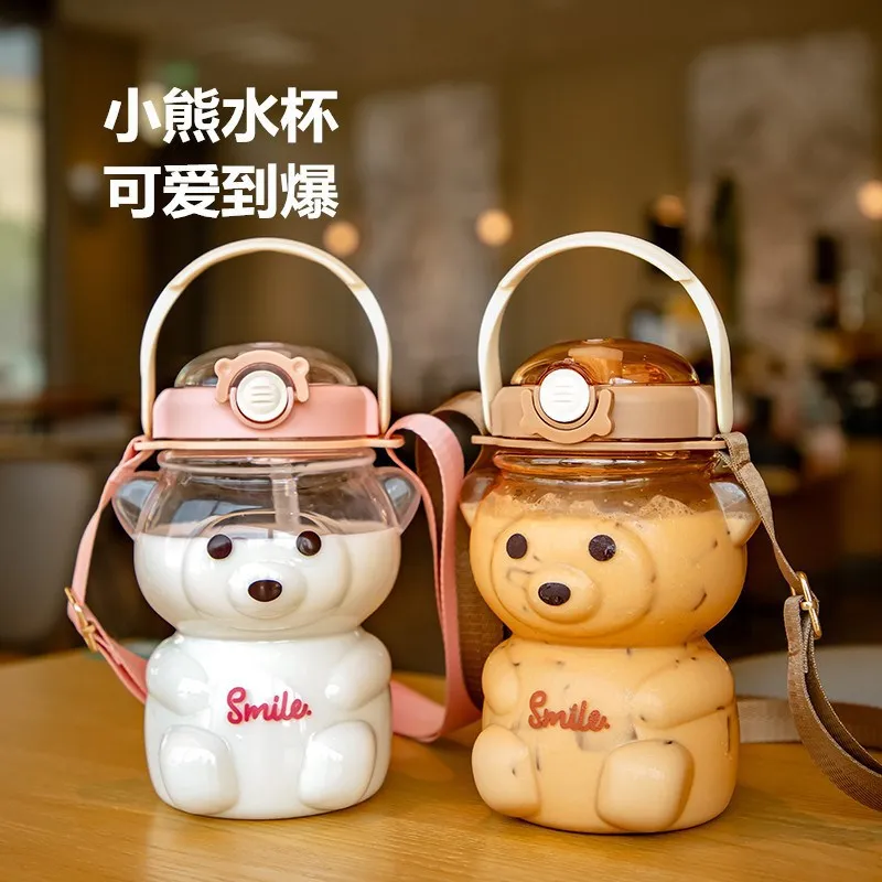 1 L Water Bottle for Kids Kawaii Bear Kettle with Straw Portable Plastic water bottle
1 L Water Bottle for Kids Kawaii Bear Kettle with Straw Portable Plastic water bottle