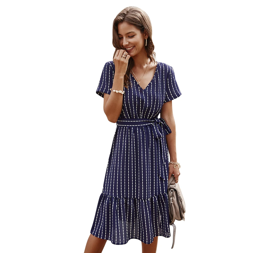 MUTONGYI Raffle Sleeves Summer Dress Striped Leaf Print Maxi Midi Dress Lace Up V Neck Short Sleeve Dress, Multi
MUTONGYI Raffle Sleeves Summer Dress Striped Leaf Print Maxi Midi Dress Lace Up V Neck Short Sleeve Dress, Multi