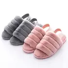Wholesale comfortable non-slip fur slides for women