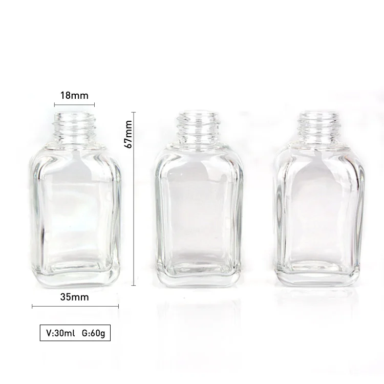 30ml square clear essential oil glass bottle with dropper lid