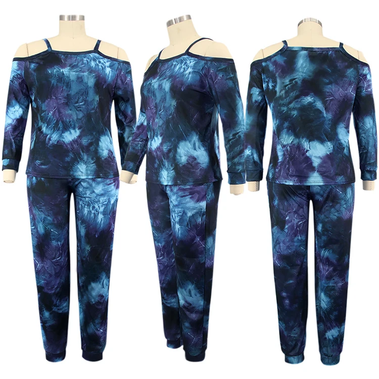 Two-Piece Set Plus Size Off-The-Shoulder Round Collar Tie-Dyed Deep Color Sportswear Suit Summer Fall Set For Ladies
Two-Piece Set Plus Size Off-The-Shoulder Round Collar Tie-Dyed Deep Color Sportswear Suit Summer Fall Set For Ladies