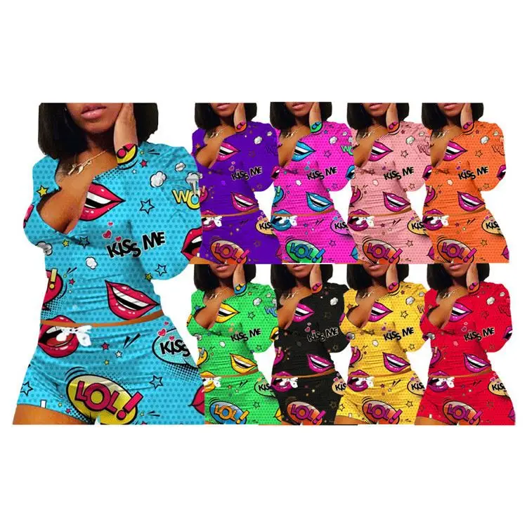 MD-200219New Arrivals Plus Size Sexy V Neck Drawstring 2021 Printed Lips Women Two Piece Short Sets Two Piece Set Women Clothing
MD-200219New Arrivals Plus Size Sexy V Neck Drawstring 2021 Printed Lips Women Two Piece Short Sets Two Piece Set Women Clothing