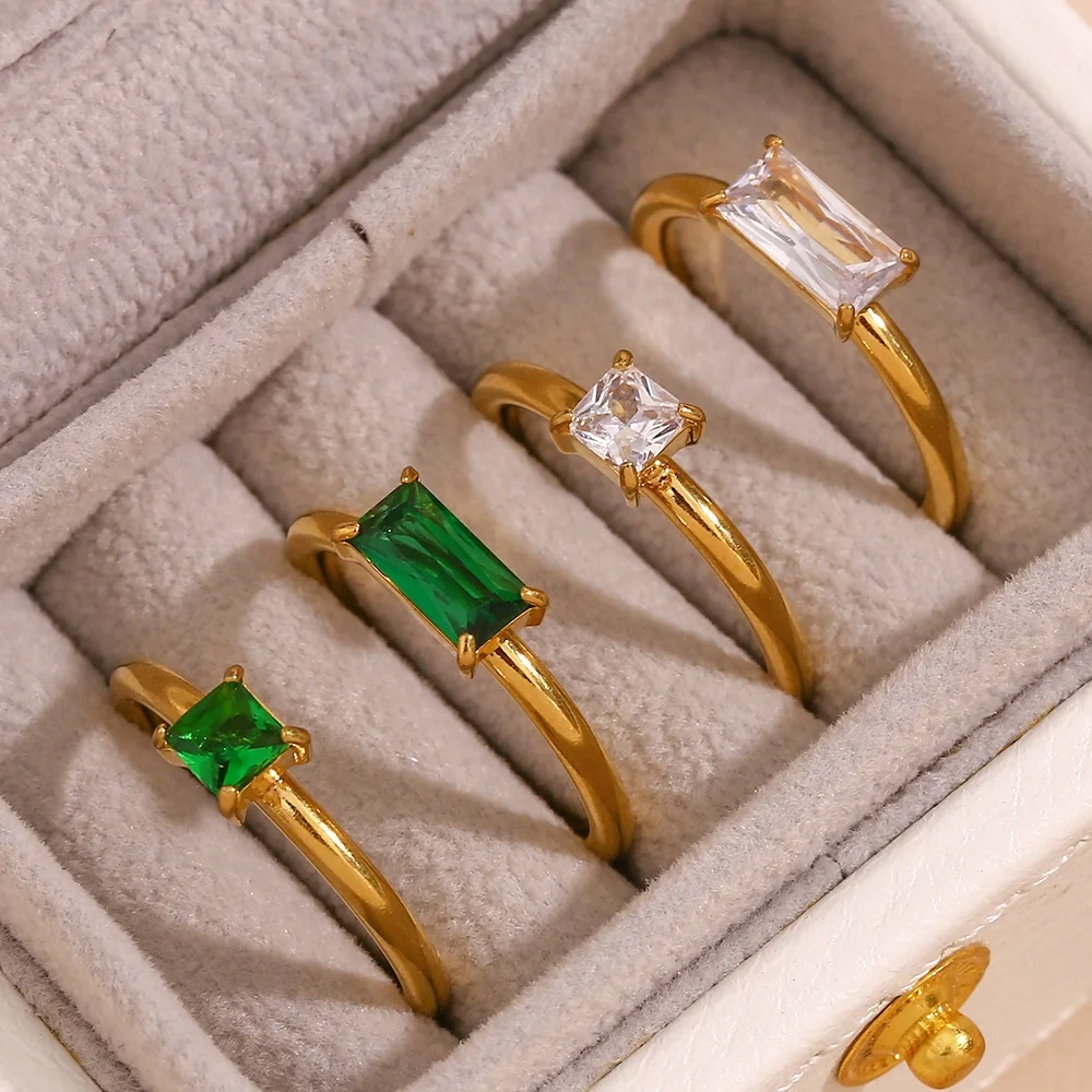 Valentines Day Gift Couple Jewelry Square 18K Gold Plated Zircon Rings Women Jewelry
Valentines Day Gift Couple Jewelry Square 18K Gold Plated Zircon Rings Women Jewelry