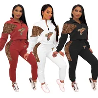 C91642 Fashion fall clothing lady's casual sportswear set women long sleeve leopard two piece set printed logo women clothing
C91642 Fashion fall clothing lady's casual sportswear set women long sleeve leopard two piece set printed logo women clothing