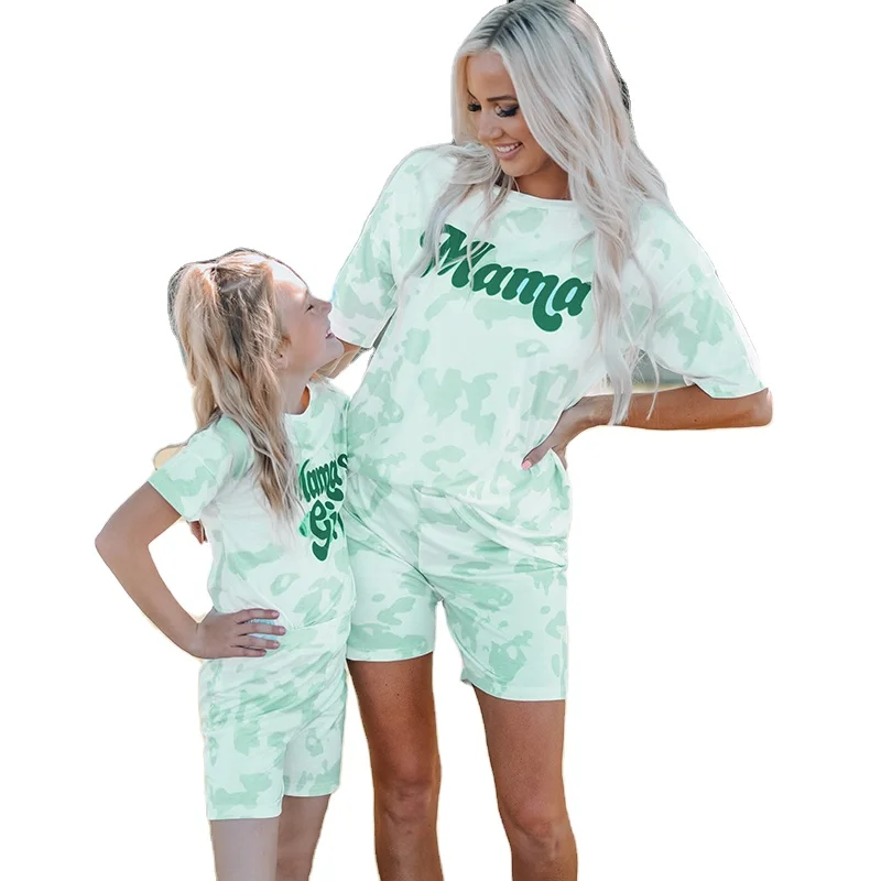 Wholesale Stylish Summer Short Sleeve Letter Tie Dye Two Piece Shorts Set Family Matching Outfits
Wholesale Stylish Summer Short Sleeve Letter Tie Dye Two Piece Shorts Set Family Matching Outfits