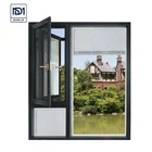 Aluminum casement window double hinges swing jalousie remote shutter windows