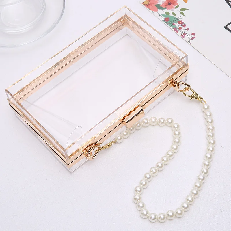 Clear Purse Acrylic Clear Clutch Shoulder Handbag Ladies Women Hand Bags with Removable Gold Chain Strap
Clear Purse Acrylic Clear Clutch Shoulder Handbag Ladies Women Hand Bags with Removable Gold Chain Strap