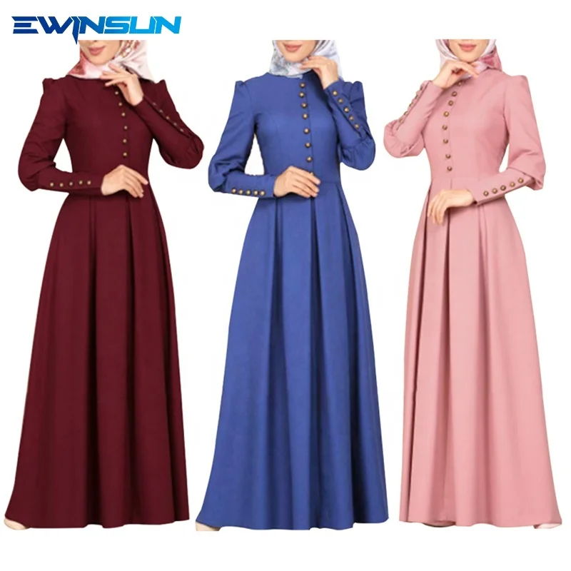 Hot selling Muslim Dress for women Slim Fit long sleeve elegant Button Retro Ethnic Dress casual islamic prayer clothing abaya 
Hot selling Muslim Dress for women Slim Fit long sleeve elegant Button Retro Ethnic Dress casual islamic prayer clothing abaya