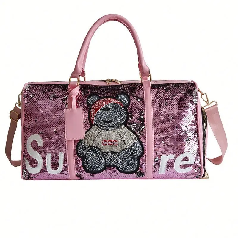 2020 Trendy Custom PU Leather Outdoor Travel Bag Fashion Sequin Sports Gym Duffle Bag with Shoe Compartment
2020 Trendy Custom PU Leather Outdoor Travel Bag Fashion Sequin Sports Gym Duffle Bag with Shoe Compartment