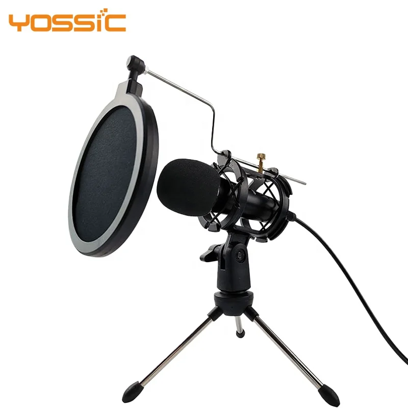 High quality small microphone with tripod stand and pop filter for podcasting, Red&black
High quality small microphone with tripod stand and pop filter for podcasting, Red&black
