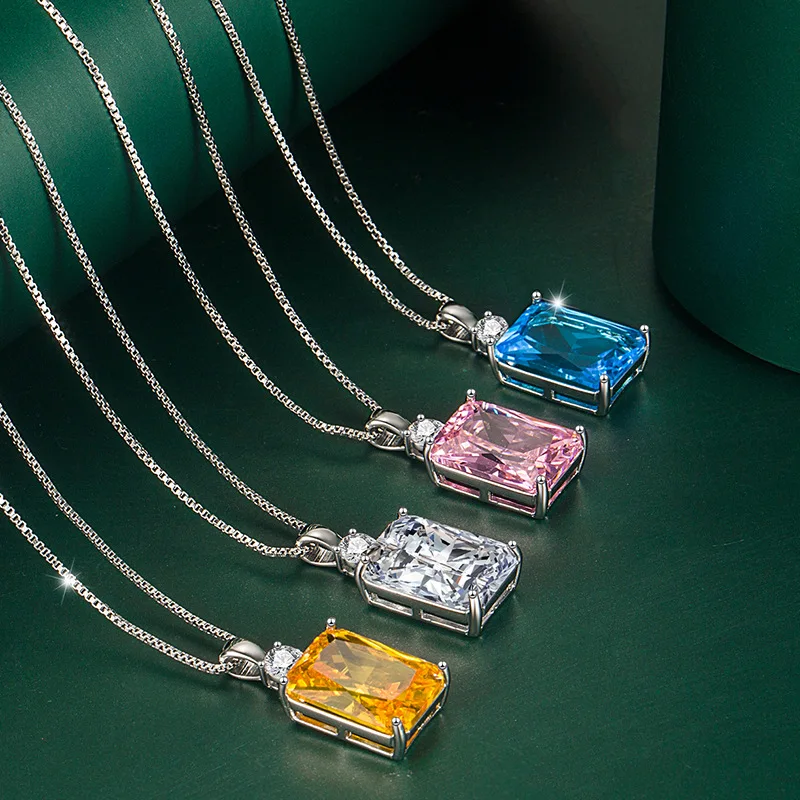 S925 Sterling Silver Plated Geometric Rectangular Diamond Necklace Cubic Zircon Square Pendant Necklace For Women Gift
S925 Sterling Silver Plated Geometric Rectangular Diamond Necklace Cubic Zircon Square Pendant Necklace For Women Gift