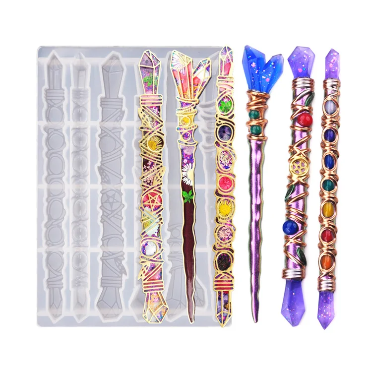 Magic Wand Resin Molds Silicone with 6 Different Shape Resin Molds for Keychain, Decoration, Cosplay, As picture
Magic Wand Resin Molds Silicone with 6 Different Shape Resin Molds for Keychain, Decoration, Cosplay, As picture