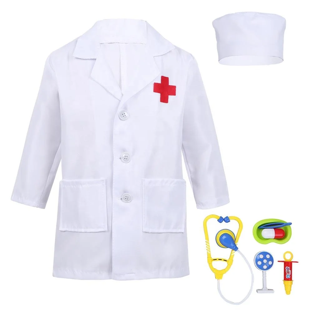 Boys Girls Doctor Outfit Long Sleeves Coat with Cap Doctor Play Tools Set for Halloween Cosplay Costume
Boys Girls Doctor Outfit Long Sleeves Coat with Cap Doctor Play Tools Set for Halloween Cosplay Costume