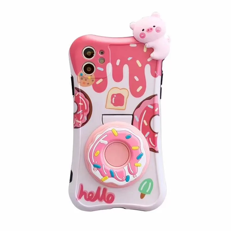 3D Cartoon Donut pig Silicone Soft Phone Case for iPhone 12 With Invisible Bracket, Colors optional
3D Cartoon Donut pig Silicone Soft Phone Case for iPhone 12 With Invisible Bracket, Colors optional