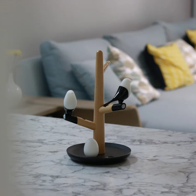 Cute Birdie Children Sheep LED  Desk Lamp Wood Table Night Light For Home Decoration