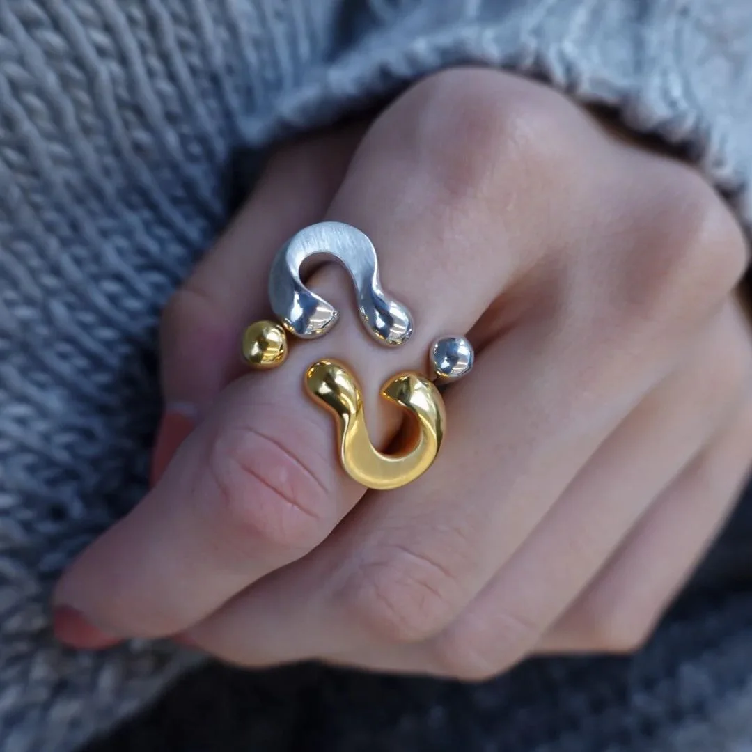 New Trend Fashion Stainless Steel Jewelry 18K Gold Plated Stainless Steel Chunky Question Irregular Open Rings YF3658
New Trend Fashion Stainless Steel Jewelry 18K Gold Plated Stainless Steel Chunky Question Irregular Open Rings YF3658