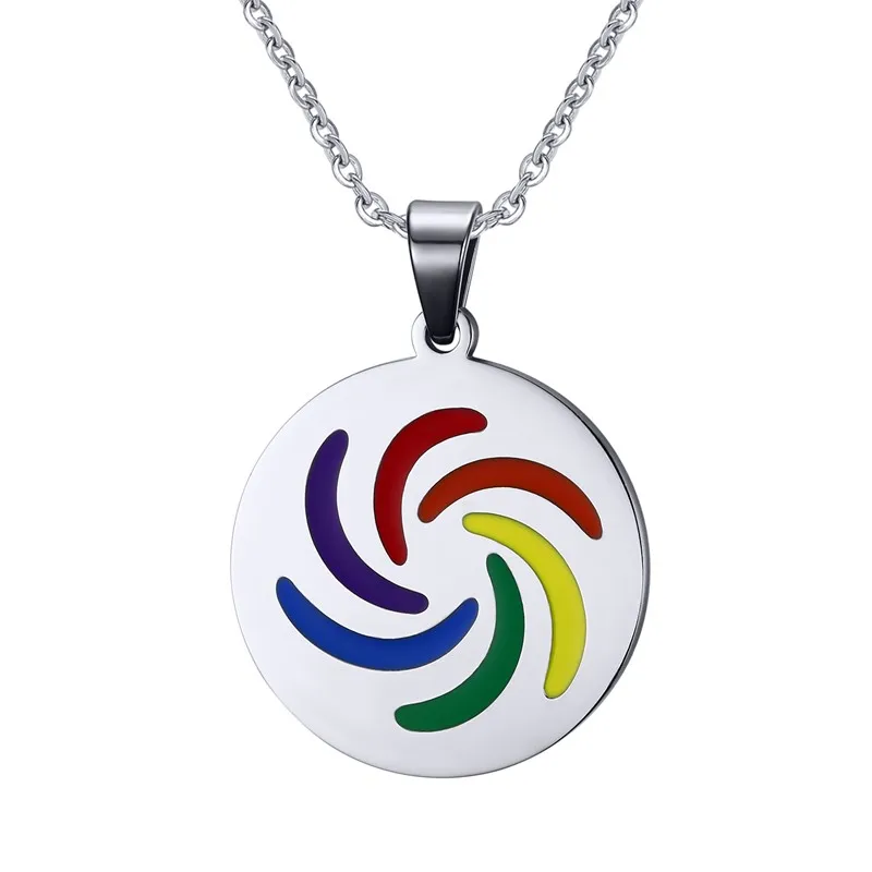 2021 New Arrival Simple Geometric Six Color Drop Glue Rainbow Round Stainless Steel Pendant Necklace, Steel color
2021 New Arrival Simple Geometric Six Color Drop Glue Rainbow Round Stainless Steel Pendant Necklace, Steel color