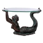 bronze mermaid sculpture coffee table base for indoor decorative