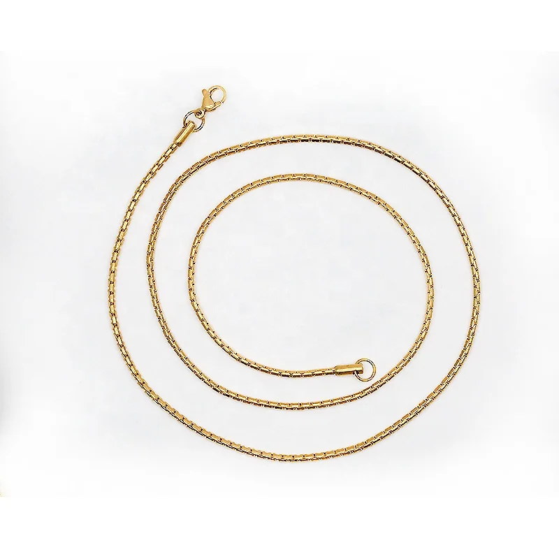 RB stainless steel box chain gold thin box chain necklace gold chain necklace plated 18k gold necklace for men and women
RB stainless steel box chain gold thin box chain necklace gold chain necklace plated 18k gold necklace for men and women