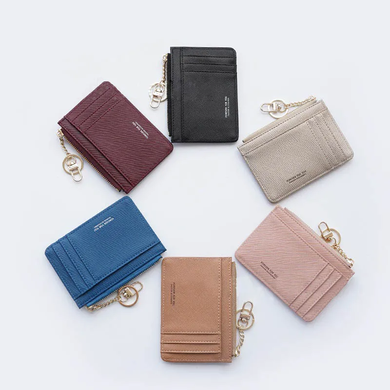 Wholesale Women's Small PU Leather Card Holder with Keychain Cards luxury Casual Wallets women, Customized
Wholesale Women's Small PU Leather Card Holder with Keychain Cards luxury Casual Wallets women, Customized