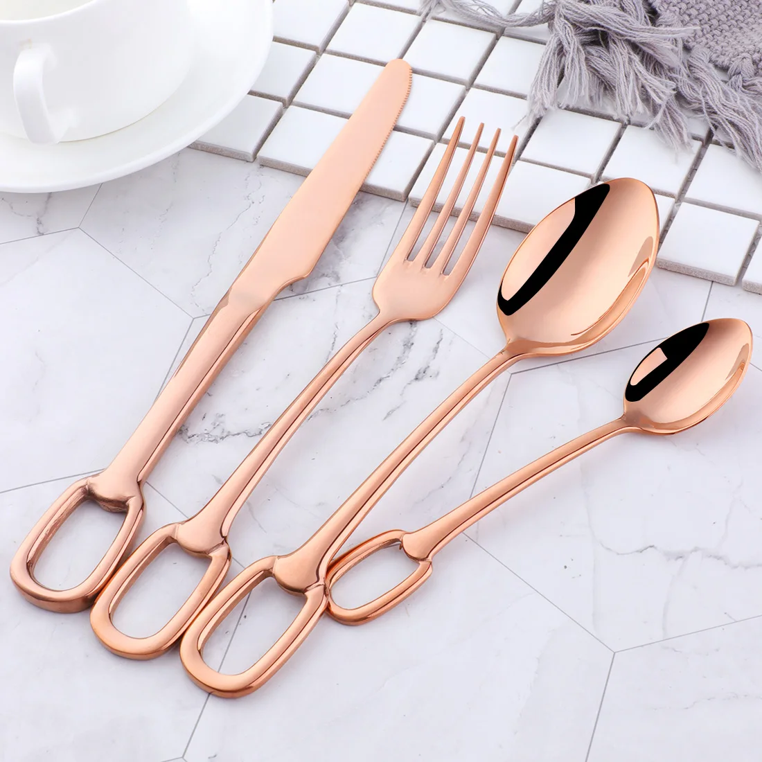 High Quality European Knife Spoon Fork Set 4 Pcs Stainless Steel Cutlery Set Flatware Set, Silver,gold,rose gold,black,blue,purple,no.0,no.3
High Quality European Knife Spoon Fork Set 4 Pcs Stainless Steel Cutlery Set Flatware Set, Silver,gold,rose gold,black,blue,purple,no.0,no.3