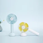 Middle Handle Promotion Customized Design Mini Plastic USB Hand Fan