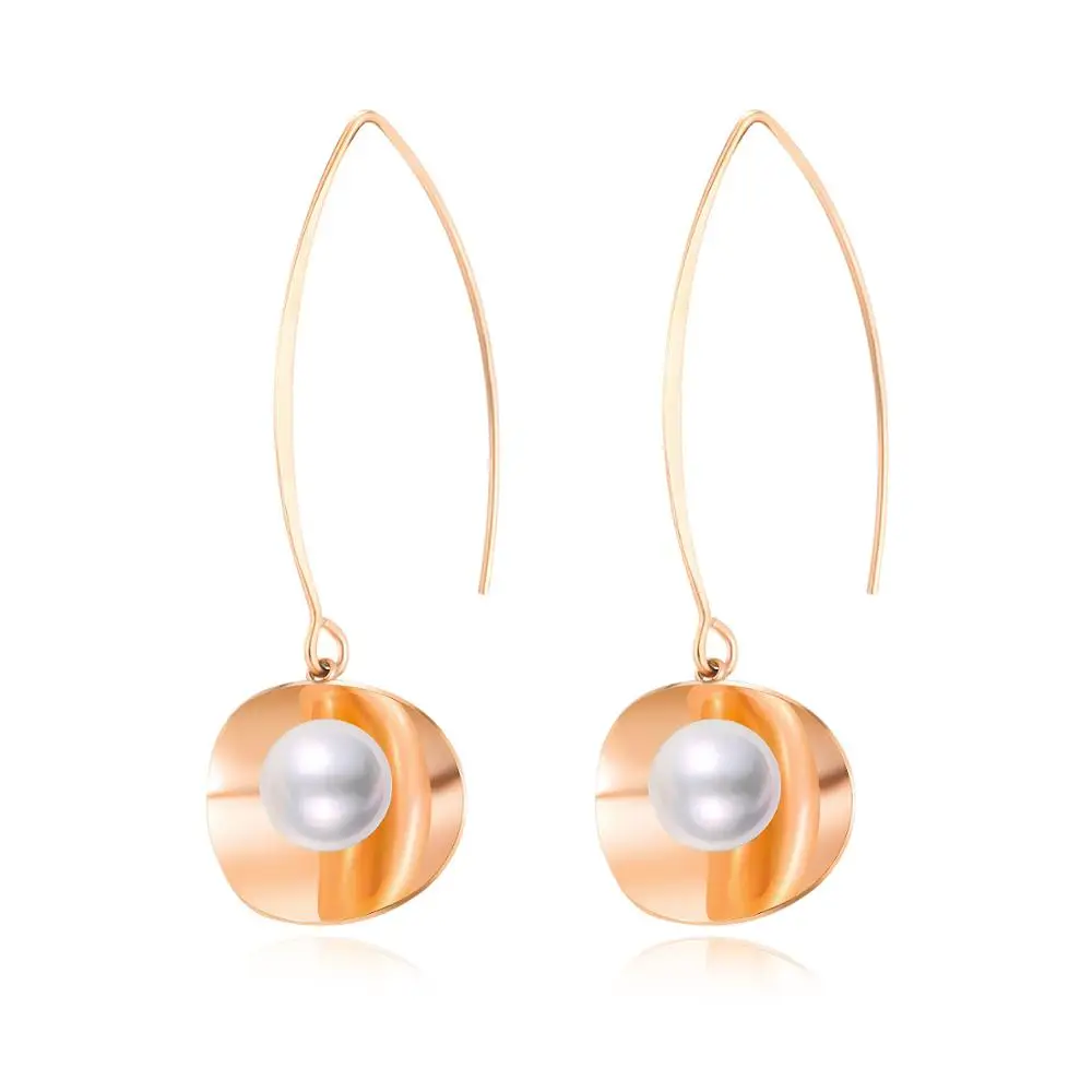 2020 new Korean pearl Stainless steel drop earring women simple geometric hook earrings (SK1158), Rose gold
2020 new Korean pearl Stainless steel drop earring women simple geometric hook earrings (SK1158), Rose gold