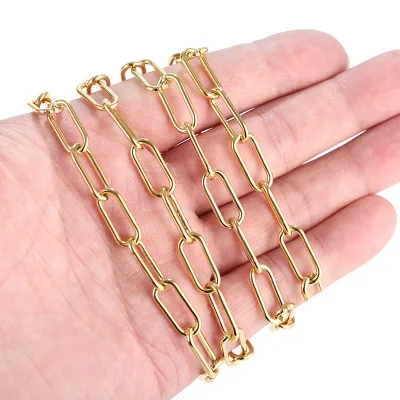 Hot Sale 17mm 7mm Rectangle Paperclip Bulk Chain DIY Jewelry Making Accessories Rolo Stainless Steel Chains For Jewelry Findings, As pictures show
Hot Sale 17mm 7mm Rectangle Paperclip Bulk Chain DIY Jewelry Making Accessories Rolo Stainless Steel Chains For Jewelry Findings, As pictures show