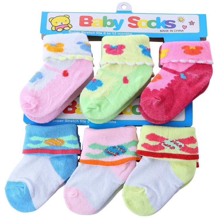 3 pack cotton girl baby socks, Mixed 
3 pack cotton girl baby socks, Mixed