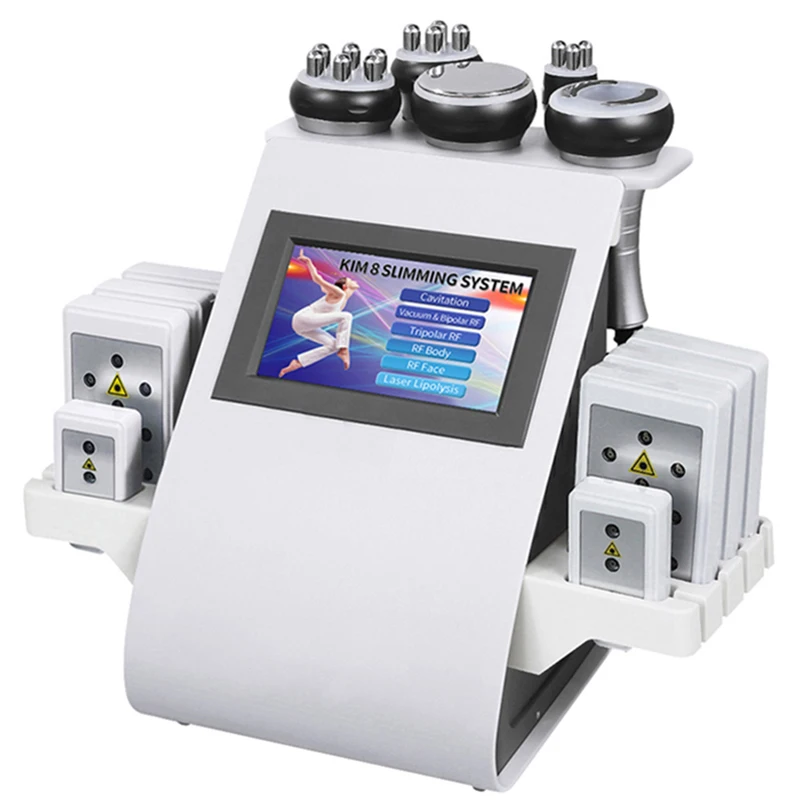 

S Shape Vacuum Cavitation System Fat Lipolaser 40k Ultrasonic Bipolar Rf Body Slimming 6 In 1 Lipo Cavitation Machine