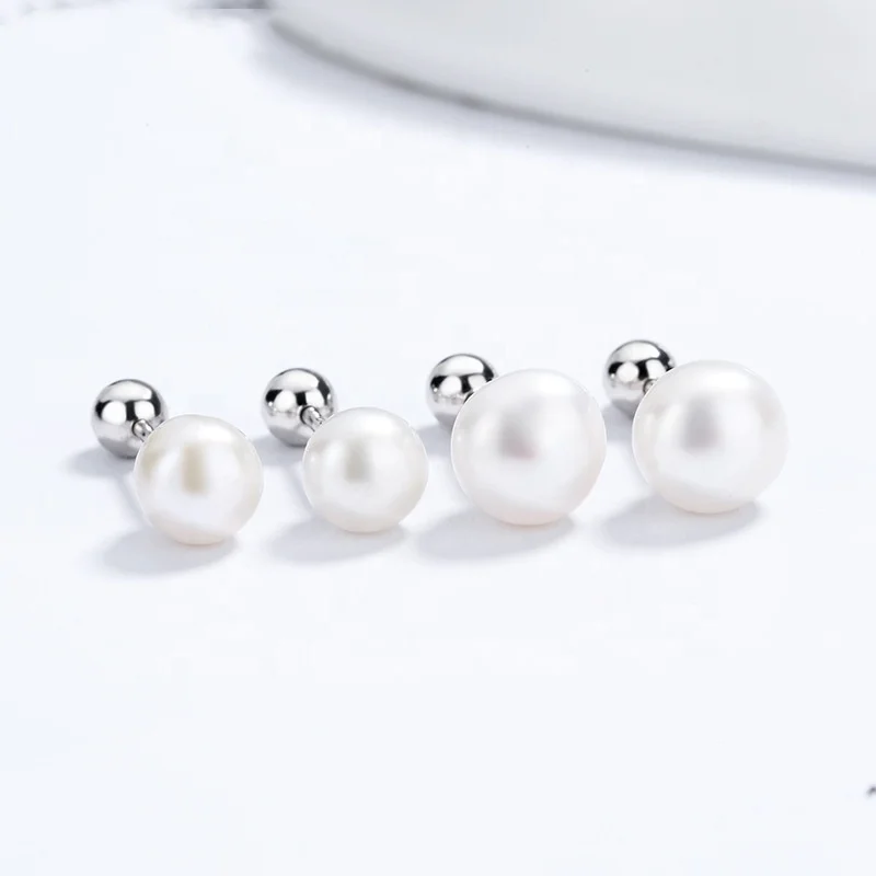 925 sterling silver natural freshwater pearl electroplated earrings classic perforated ear bone studs, Picture
925 sterling silver natural freshwater pearl electroplated earrings classic perforated ear bone studs, Picture