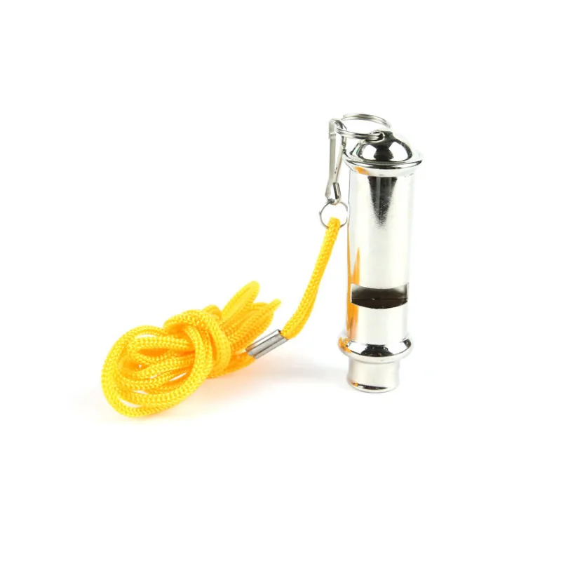 

Outdoor Hiking Camping Survival Equipment Sport Tools Metal Whistle Steel Military Whistles Lanyard Rope