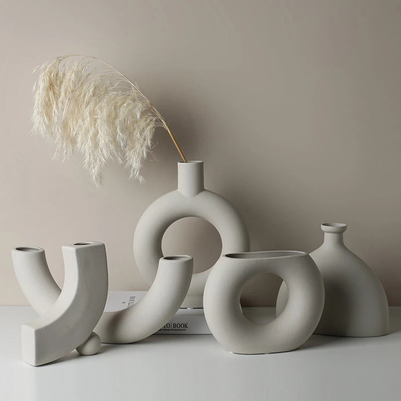 Circle Design Wholesale Matte Donut Minimalist Modern White Home Flower Decoration Nordic Ceramic Vase, Vase For Home Decoration
Circle Design Wholesale Matte Donut Minimalist Modern White Home Flower Decoration Nordic Ceramic Vase, Vase For Home Decoration