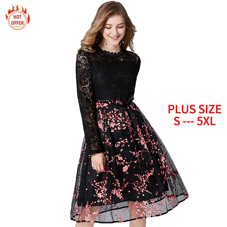 New Arrival Round Neck Long Sleeve Stylish Sexy Elegant Chiffon Floral Midi Woman's Summer Casual Plus Size Dress, Black
New Arrival Round Neck Long Sleeve Stylish Sexy Elegant Chiffon Floral Midi Woman's Summer Casual Plus Size Dress, Black