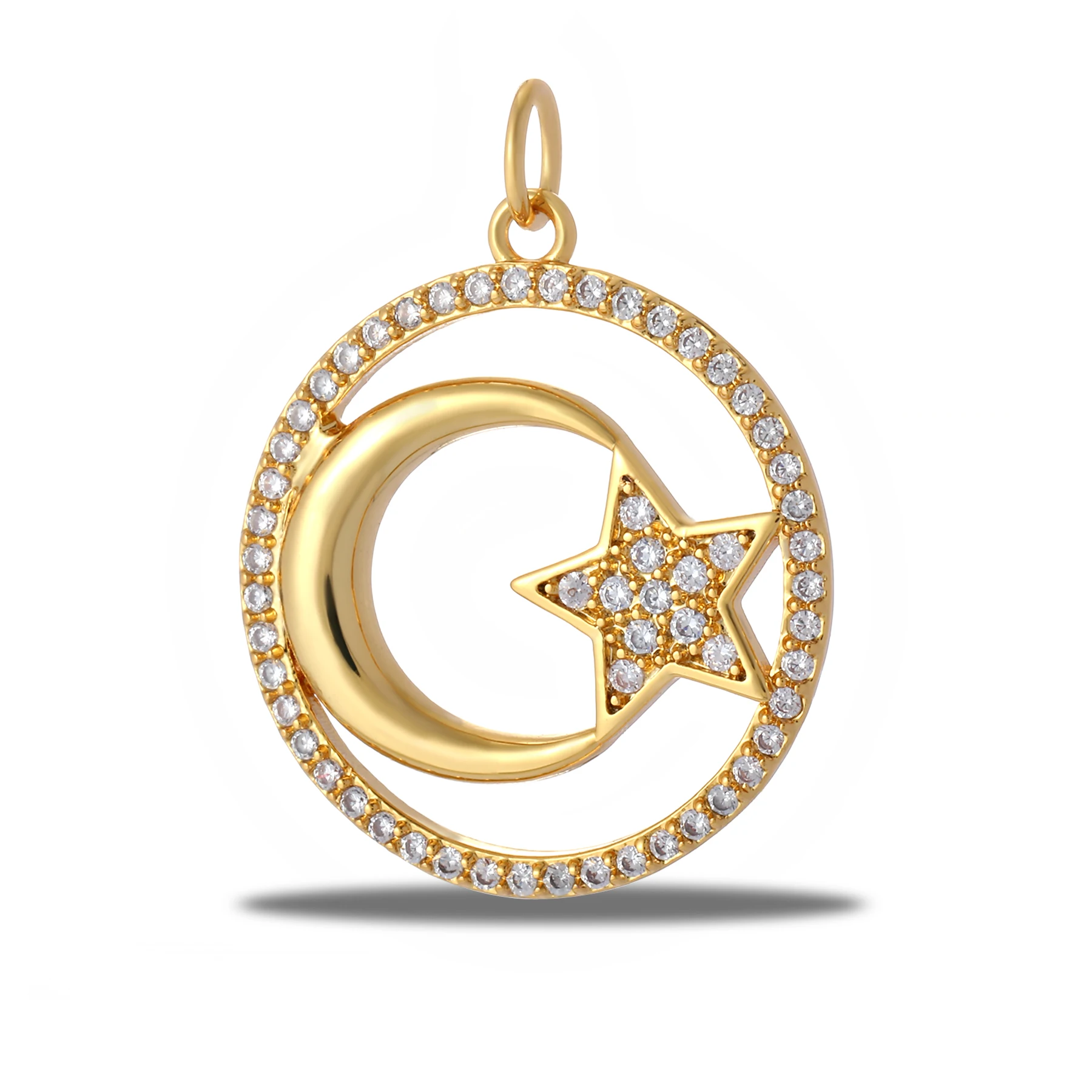 Wholesale Luxury Jewelry Pendant Making Necklace 14k Gold Plated Sun Moon Copper Charm
Wholesale Luxury Jewelry Pendant Making Necklace 14k Gold Plated Sun Moon Copper Charm