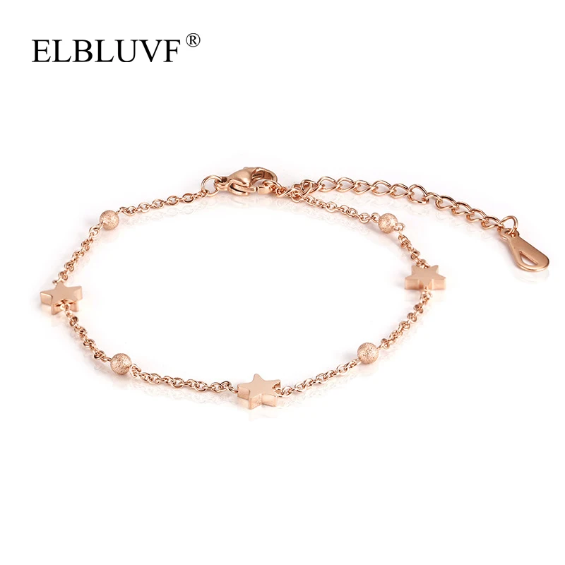 ELBLUVF Free Shipping Stainless Steel Rose Gold Plated Fashion Shine Star Bracelet For Women
ELBLUVF Free Shipping Stainless Steel Rose Gold Plated Fashion Shine Star Bracelet For Women
