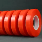 Red liner transparent acrylic double sided PET polyester clear adhesive film tape roll