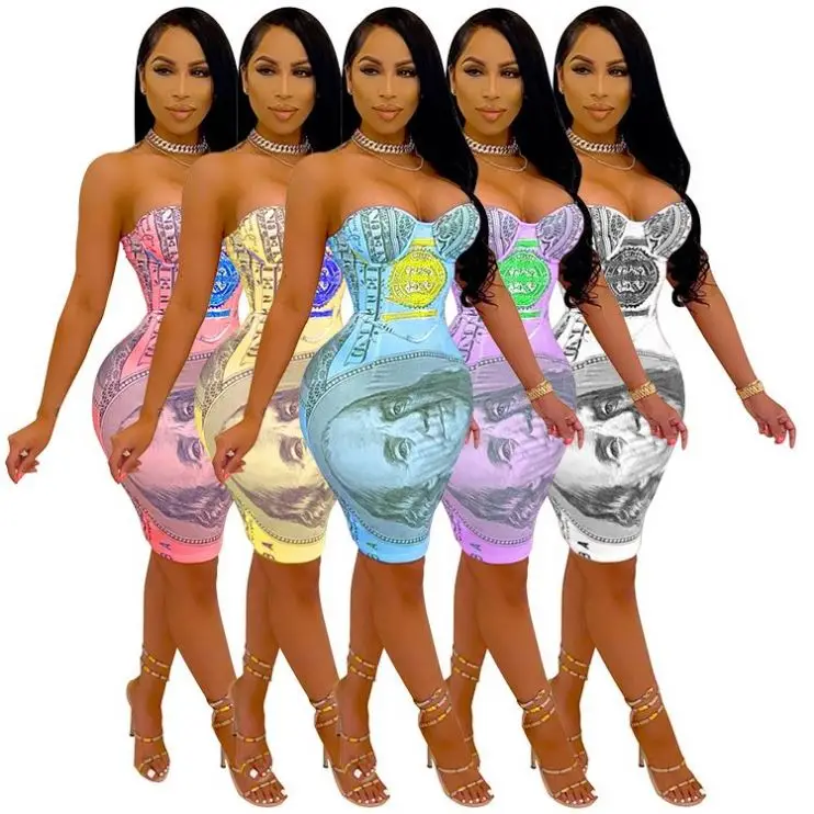 New fashion dollar print women's Strapless elegant package all in one women's Party Club skirt
New fashion dollar print women's Strapless elegant package all in one women's Party Club skirt