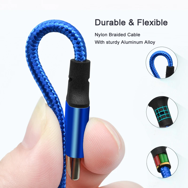 Factory wholesale 3 in 1 cable 5V2.1A micro usb cable for adroid charger cable - ANKUX.COM