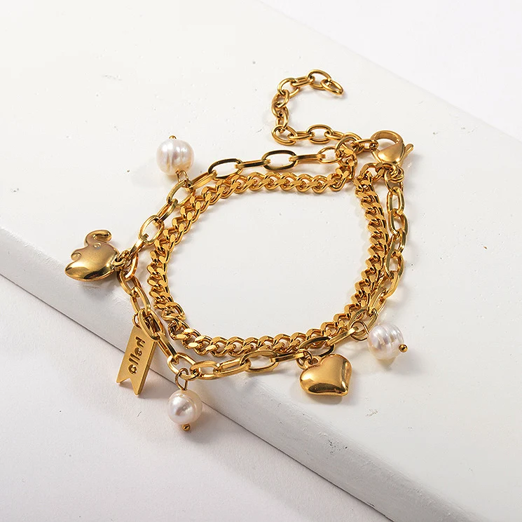 Baoyan Vintage 18K Gold Plated Heart Charm Link Chain Jewelry Stainless Steel Bracelets Pearl Charm Bracelets For Women
Baoyan Vintage 18K Gold Plated Heart Charm Link Chain Jewelry Stainless Steel Bracelets Pearl Charm Bracelets For Women